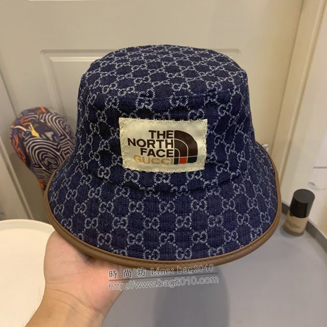 Gucci北面聯名款帽子 古馳水洗牛仔漁夫帽遮陽帽  mm1659